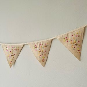 Canvas and Sequin Beaded Garland Bunting Banner Flag Christmas Nursery